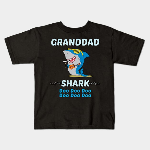 Family Shark 2 GRANDDAD Kids T-Shirt by blakelan128